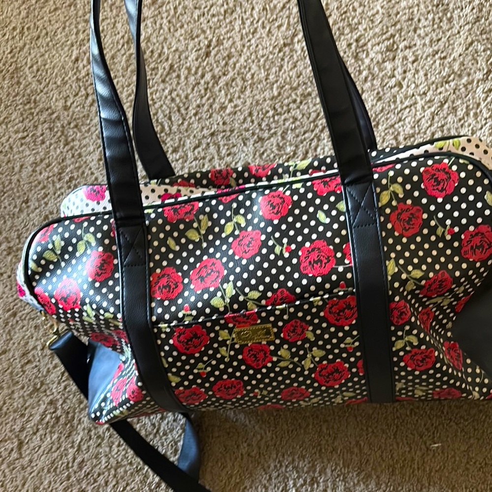 Betsey Johnson Black and Red Tote Bag Vibrant Design